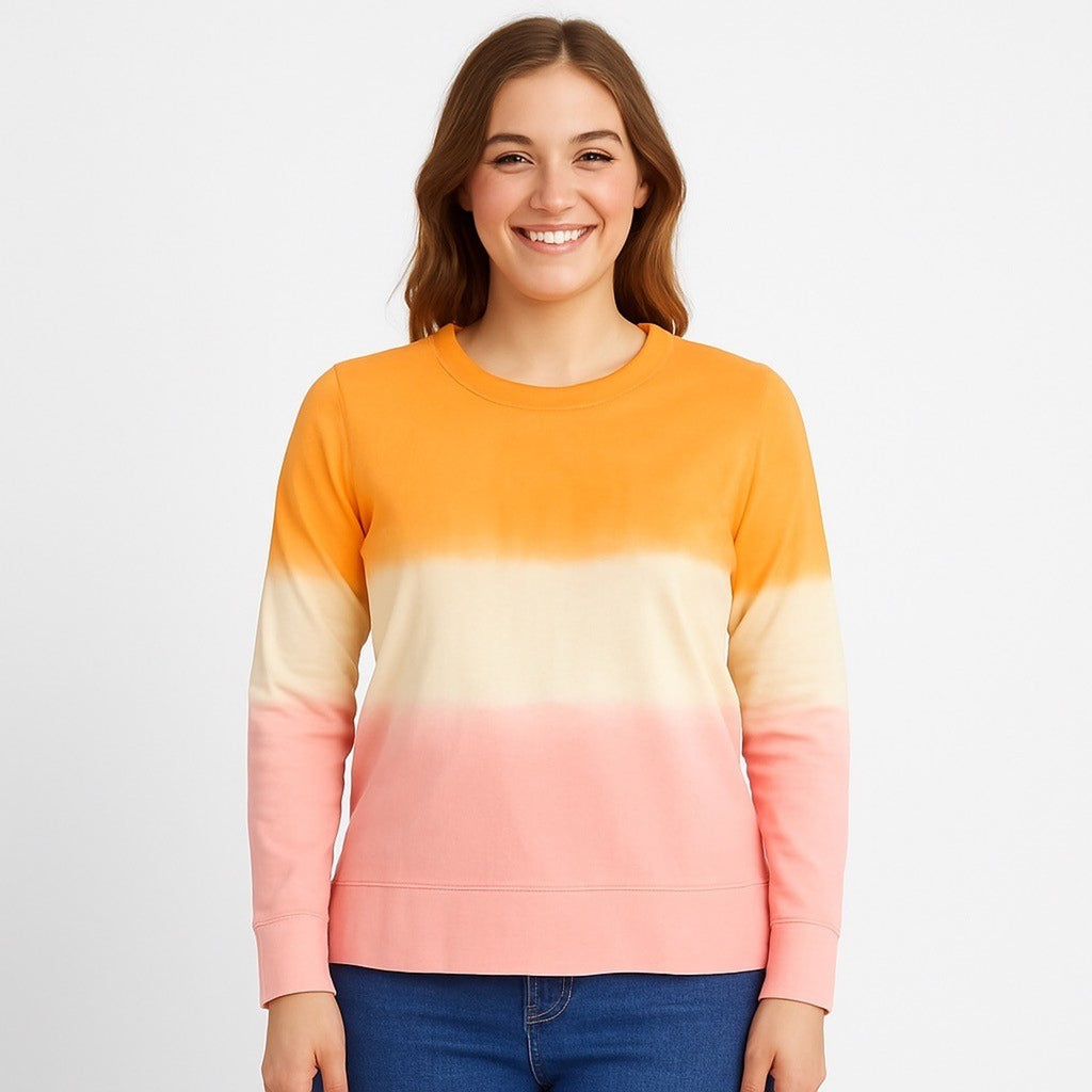 EUC J.Crew Dip Dye Cotton Long Sleeve Tee – Size L