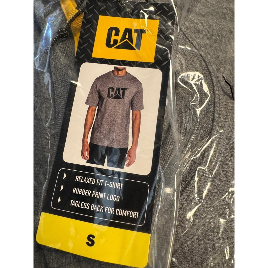 NWT CAT Graphic T-Shirt Small Gray Logo Tee Relaxed Fit Workwear W102
