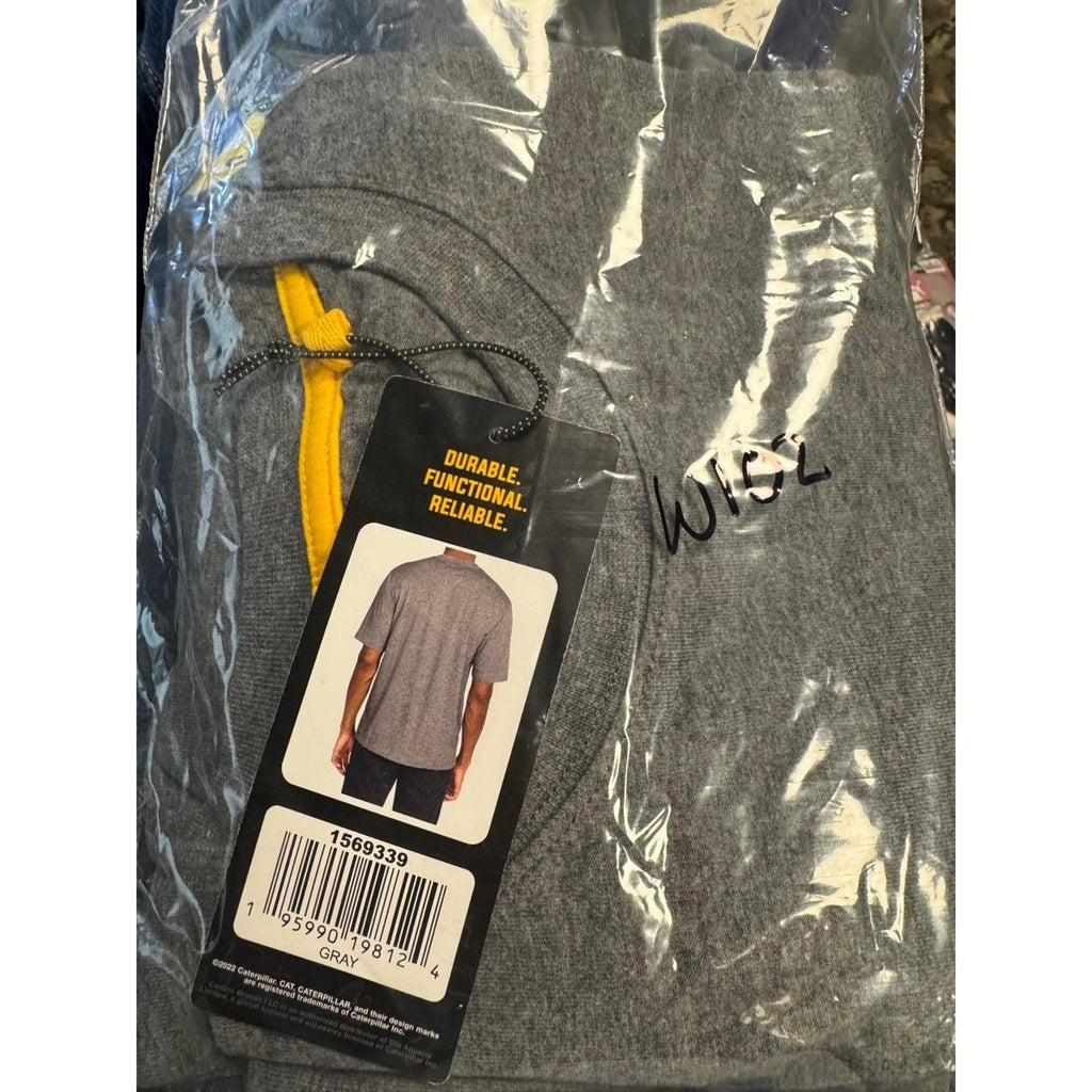 NWT CAT Graphic T-Shirt Small Gray Logo Tee Relaxed Fit Workwear W102