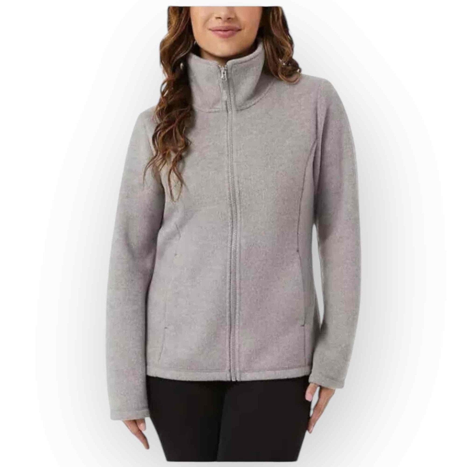 32 Degrees Heat Womens Brushed Faux-Wool Jacket, Light Gray, Size XXL W31
