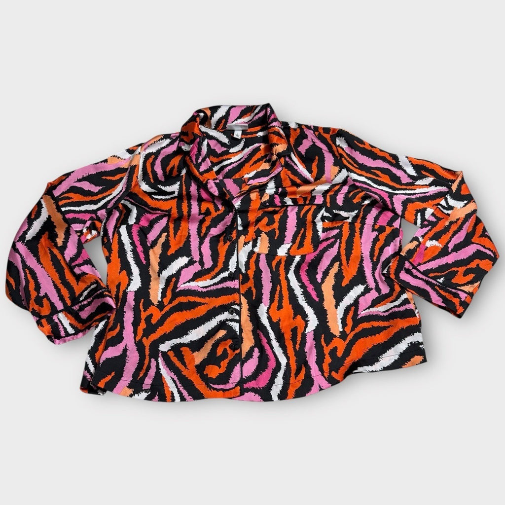 EUC Diane von Furstenberg for Target Satin Button-Up Blouse – 1X - 0521